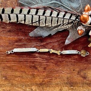 Comstock Sterling Hand Stamped Linked Bracelet Dog Lovers Sentiments